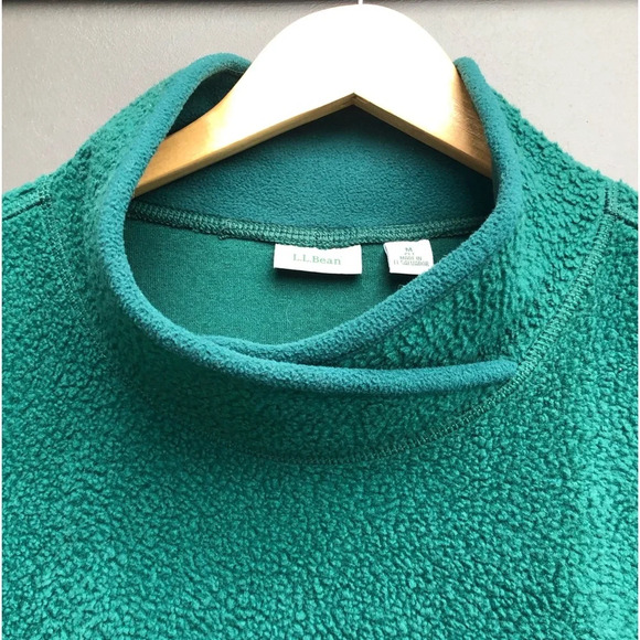 L.L. Bean Cozy Cottage Fleece with Shawl Collar - Green - M Petite - Picture 3 of 6